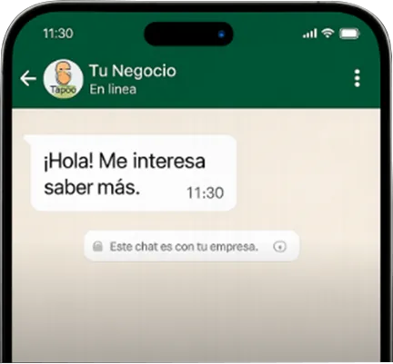 Conversación de WhatsApp abierta desde una pieza TapGo